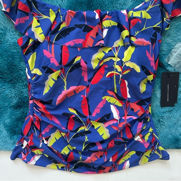 Tommy Hilfiger Vibrant Off-Shoulder Ruffle Tankini Size XXL - Picture 2 of 14